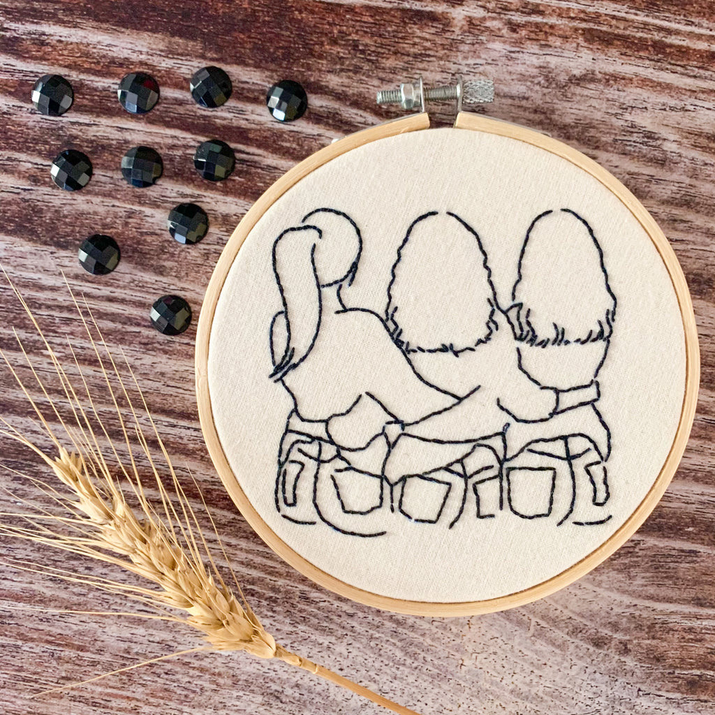 Best Friends - Embroidery Hoop Art (Medium)